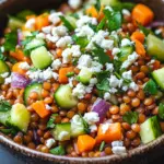 Orientalischer Rote Linsensalat mit