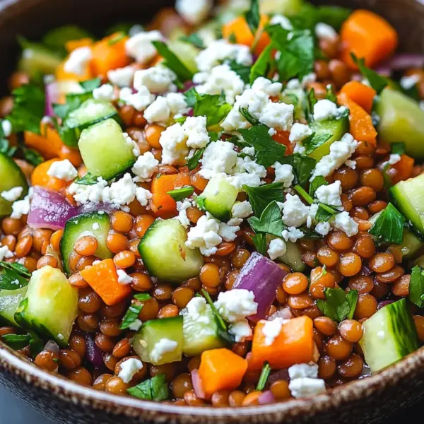 Orientalischer Rote Linsensalat mit