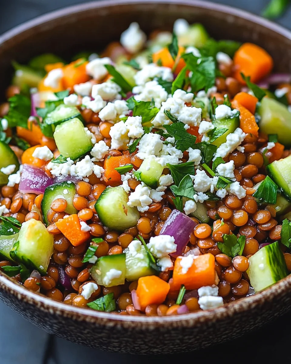 Orientalischer Rote Linsensalat mit