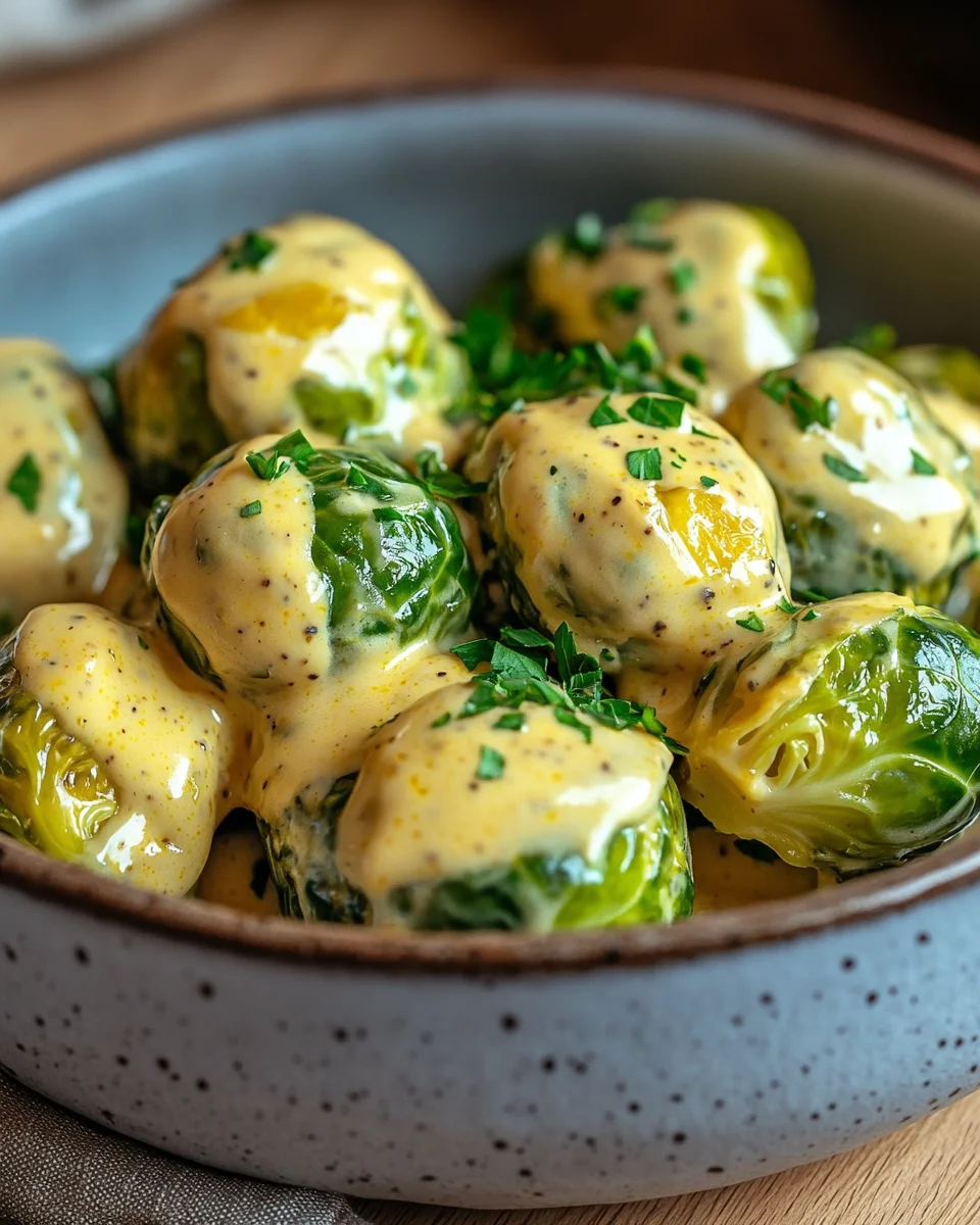 Rosenkohl in Frischkäse-Senfsauce