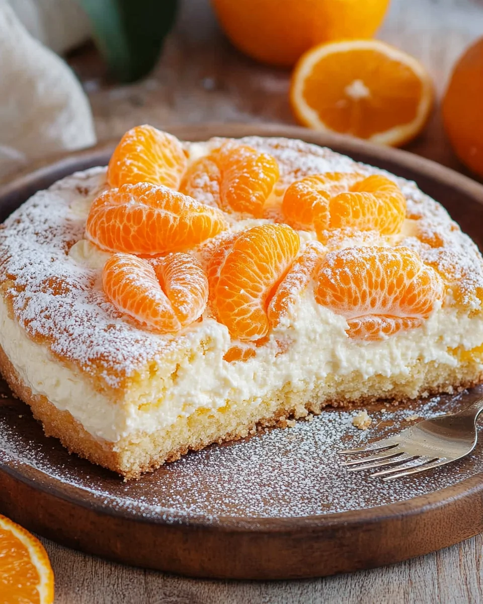 Schmandkuchen mit Mandarinen vom Blech