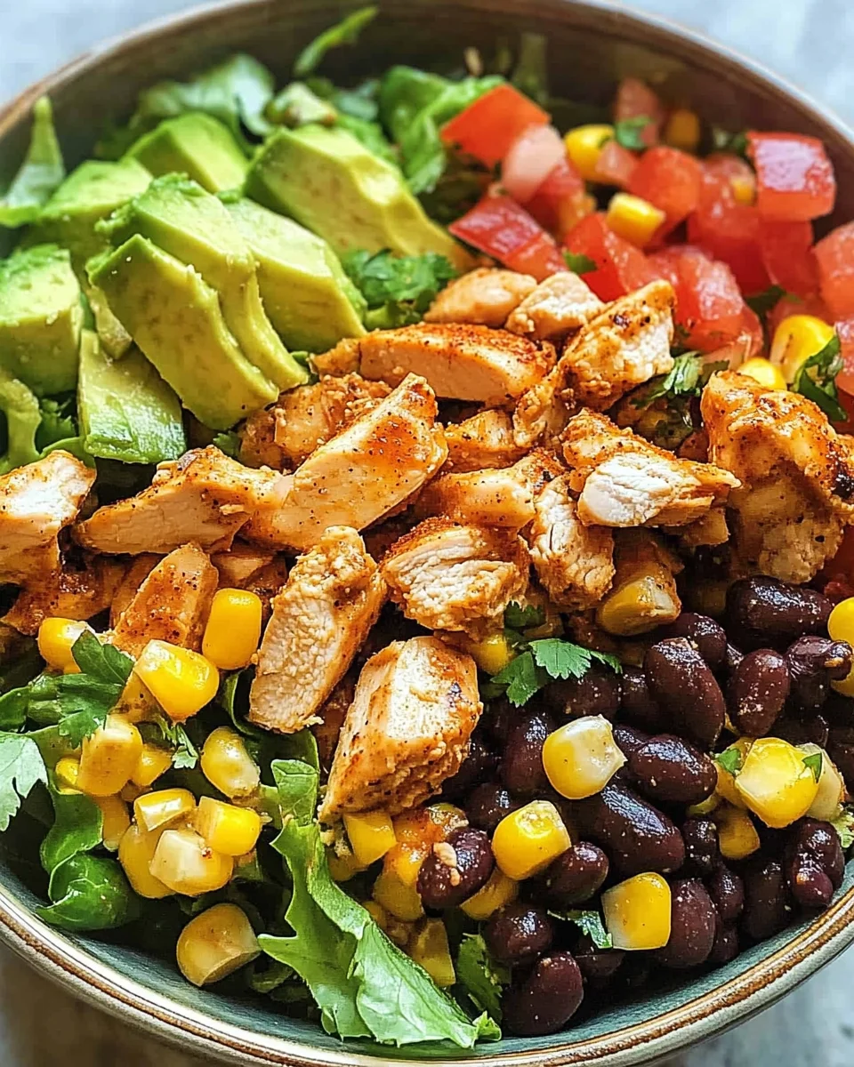 Schneller Southwest-Hähnchensalat