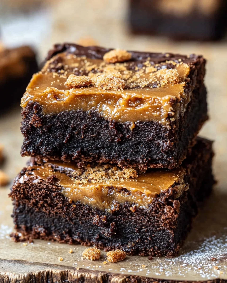 Spekulatius Brownies mit Lotus Biscoff Brotaufstrich
