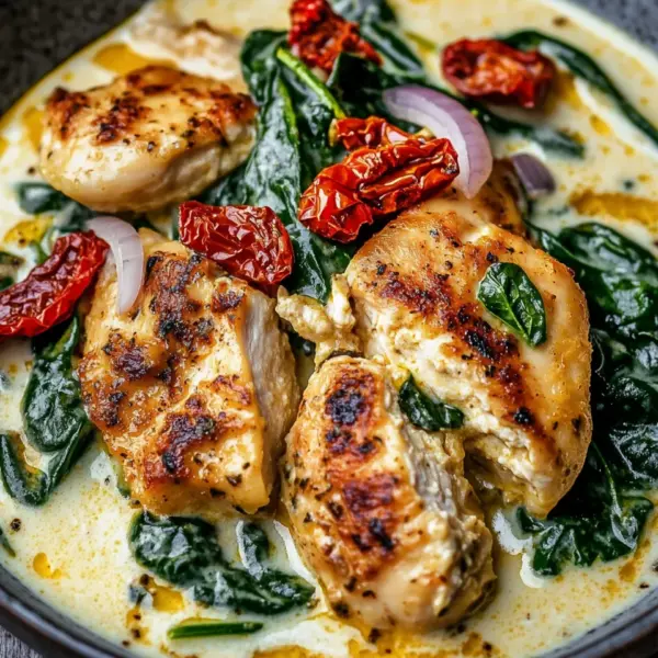 Spinat Parmesan Hähnchen