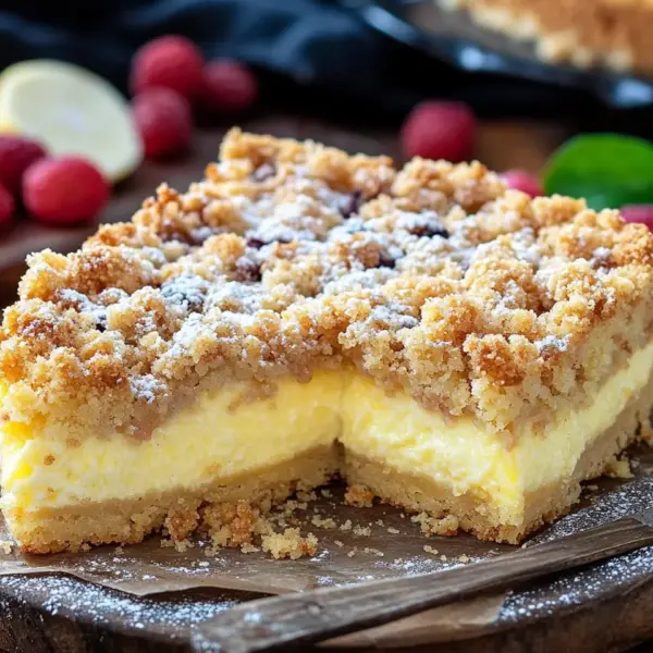 Streuselkuchen mit Pudding vom Blech