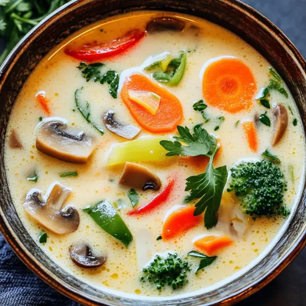 Thai-Kokos-Suppe mit Gemüse