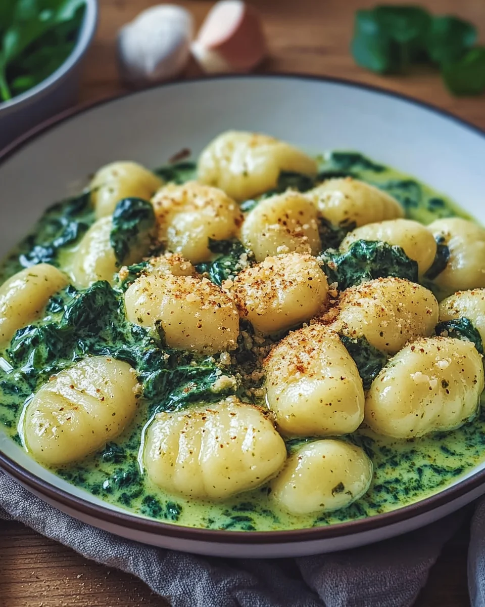 Vegane Gnocchi mit cremiger Spinatsauce 22 Vegane Gnocchi mit cremiger Spinatsauce