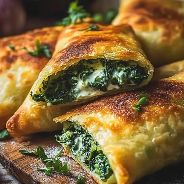 Vegane Kartoffeltaschen mit Spinat-Frischkäse-Füllung