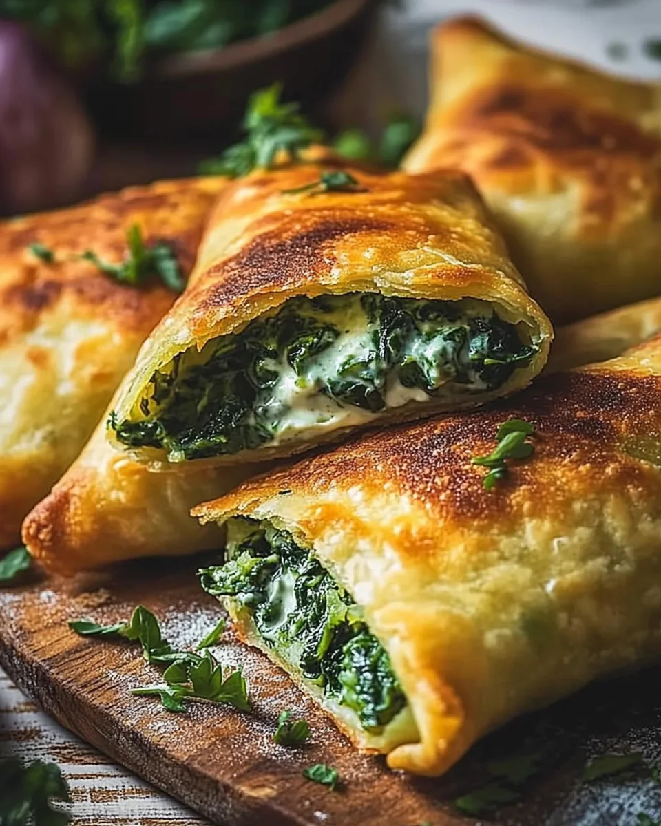 Vegane Kartoffeltaschen mit Spinat-Frischk&auml;se-F&uuml;llung