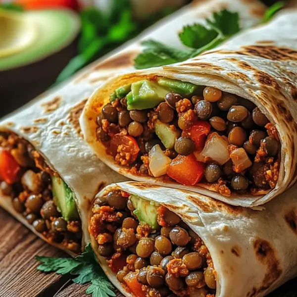 Vegetarische Burritos mit Linsen und Walnüssen