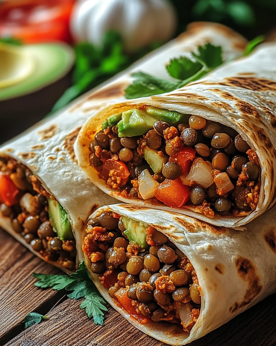 Vegetarische Burritos mit Linsen und Waln&uuml;ssen