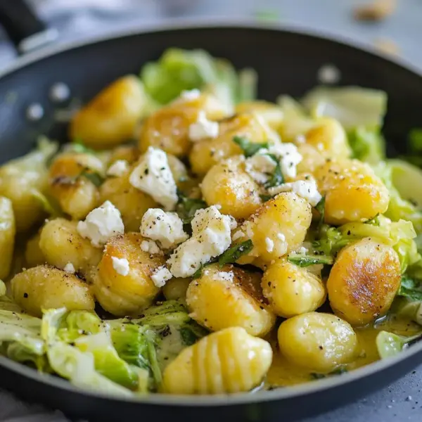 Vegetarische Gnocchi Pfanne mit Spitzkohl
