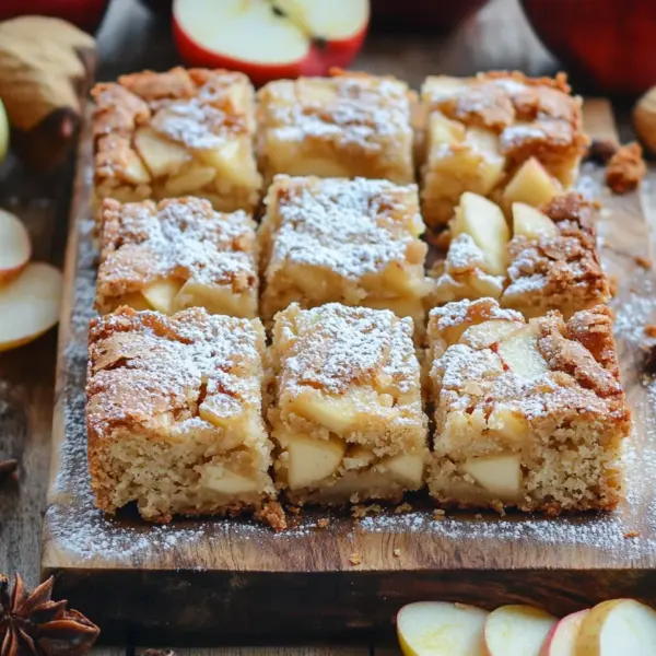 Zimt Apfel Blondies mit Mandelkruste