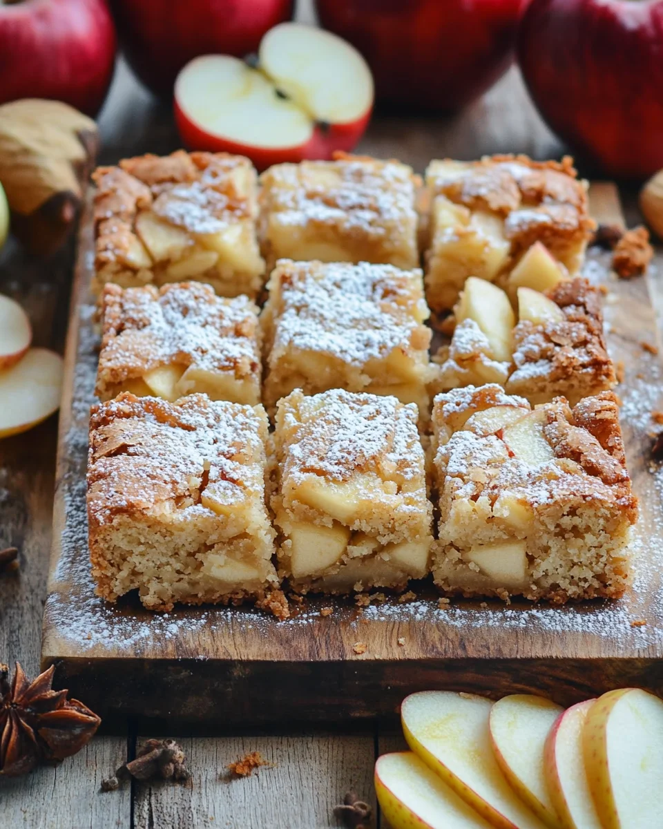 Zimt Apfel Blondies mit Mandelkruste