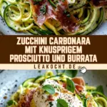Zucchini Carbonara mit knusprigem Prosciutto und Burrata 20 Pinterest Hidden Image