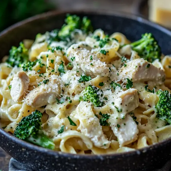 cremige Hähnchen-Brokkoli-Pasta