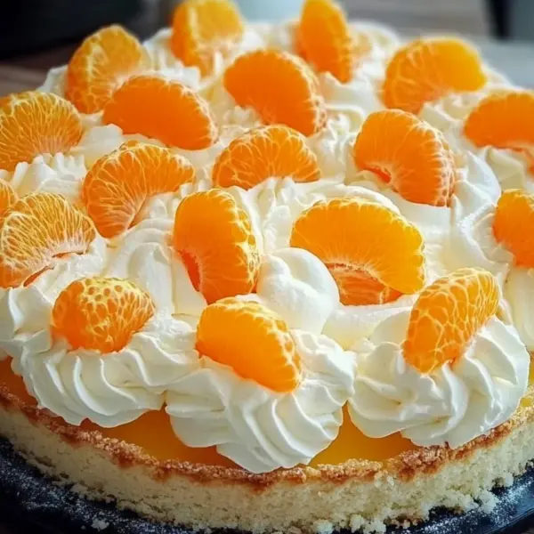 Fantakuchen mit Mandarinen und Paradiescreme