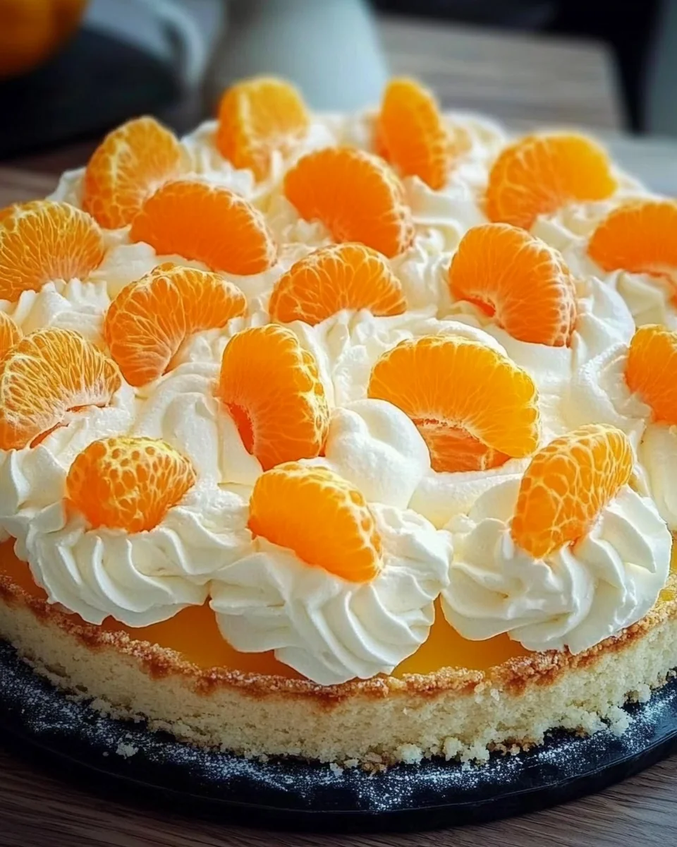 Fantakuchen mit Mandarinen und Paradiescreme