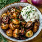 Gebratene Champignons mit KnoblauchdipGebratene Champignons mit Knoblauchdip