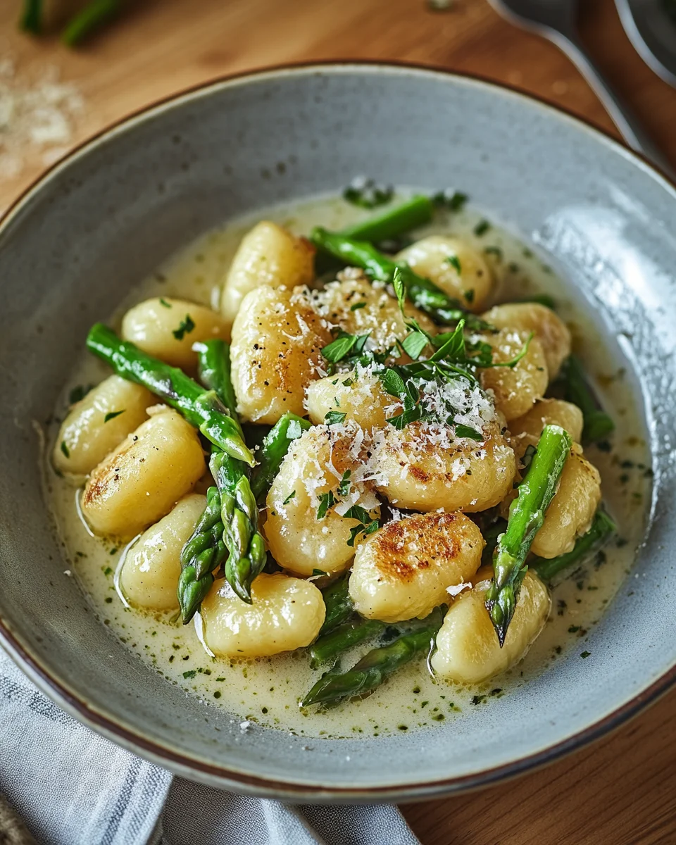 Gnocchi mit gr&uuml;nem Spargel