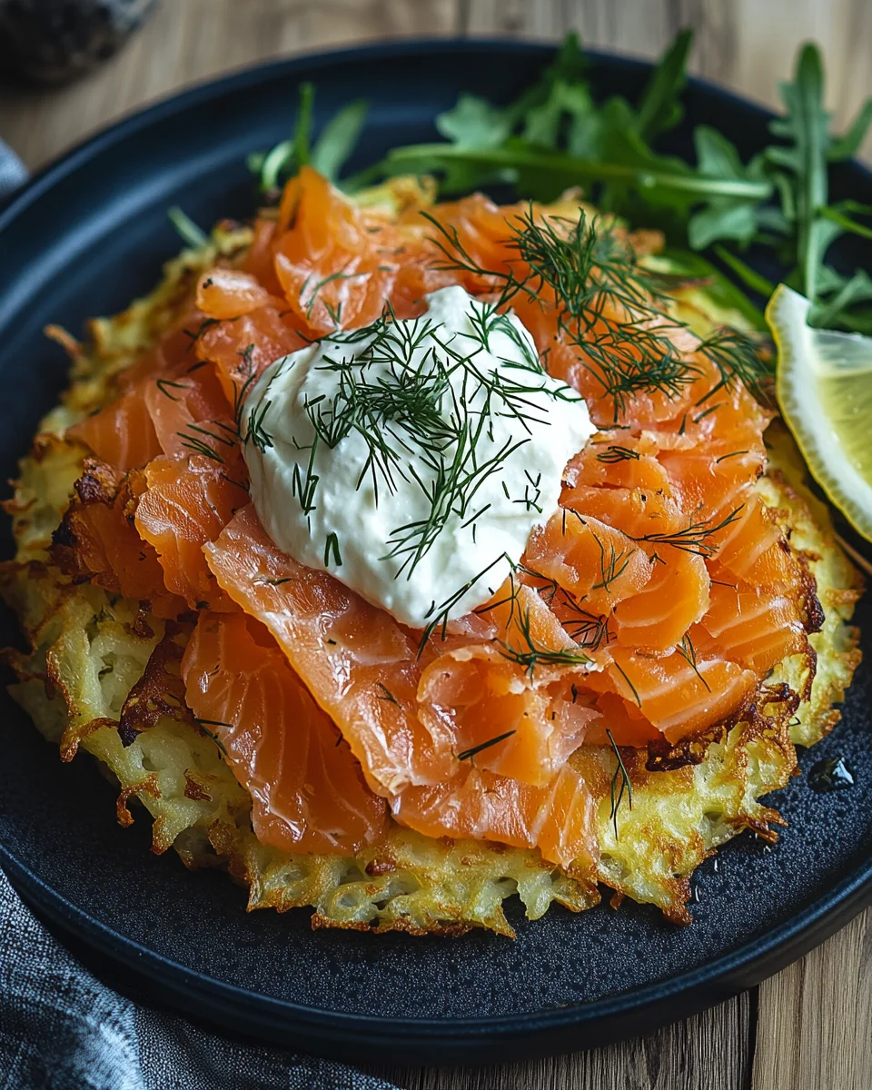 Großer Rösti mit Frischkäse und Lachs 22 Großer