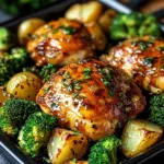 Honey-Garlic Chicken with Broccoli and Potatoes