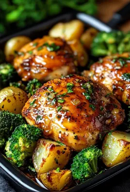 Honey-Garlic Chicken with Broccoli and Potatoes