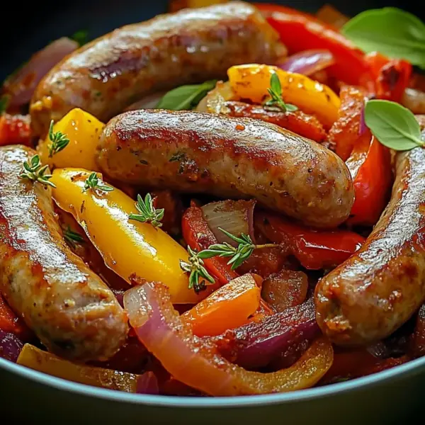 Italienische Wurst mit Paprika und Zwiebeln