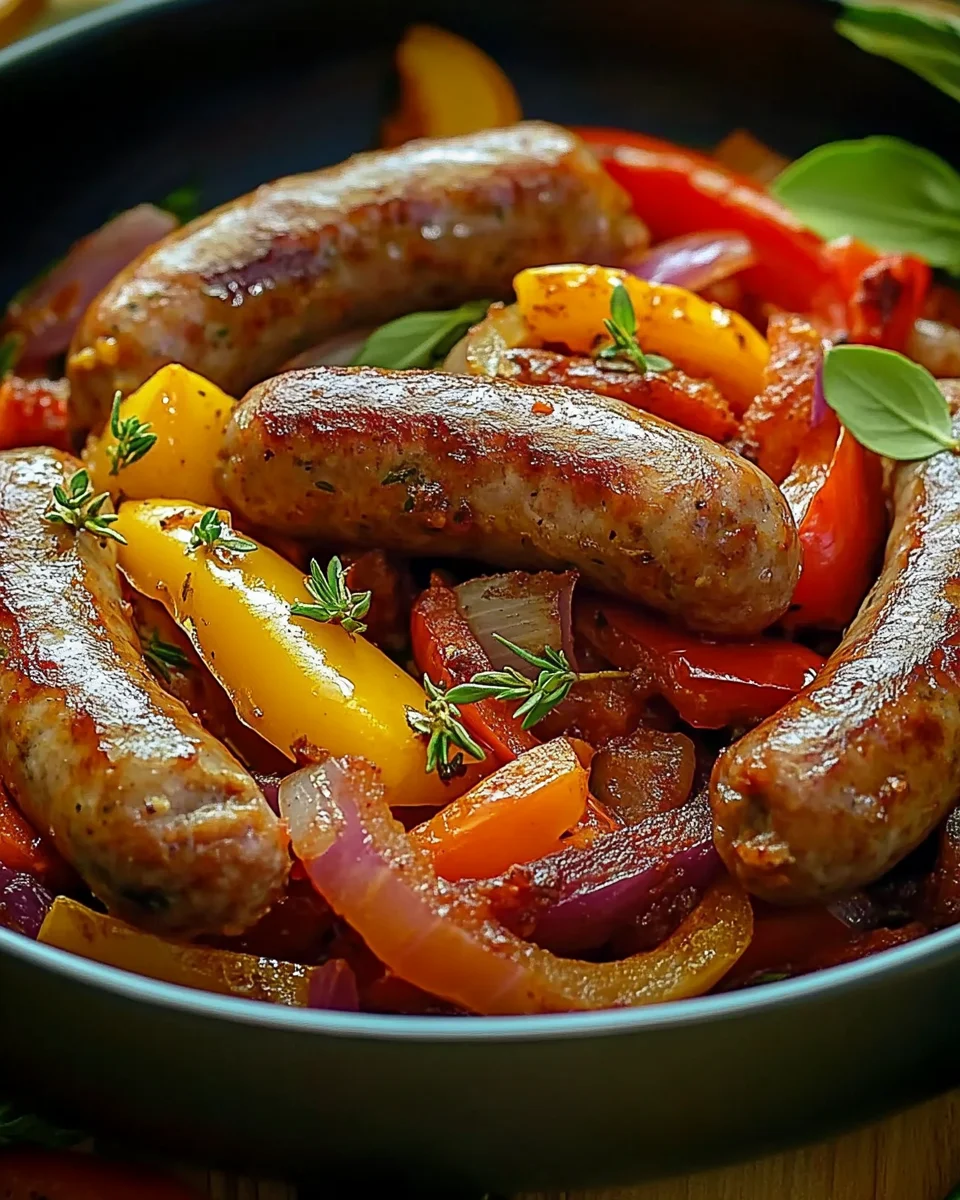 Italienische Wurst mit Paprika und Zwiebeln