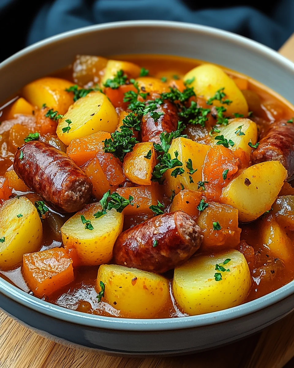 Kartoffelgulasch mit Würstchen 23 Kartoffelgulasch