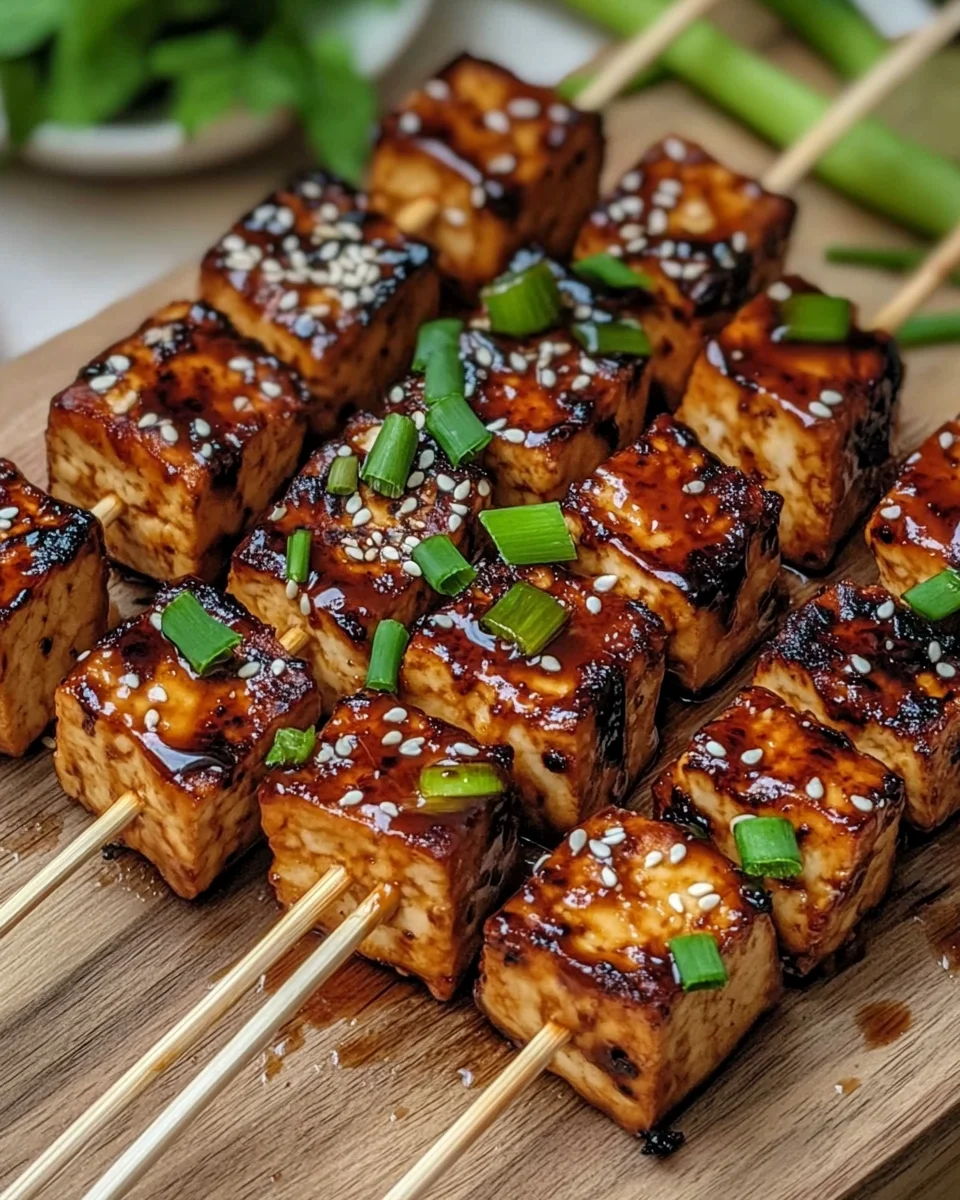 Knoblauch-Soja-Glasierte Tofu-Spieße 20 Knoblauch-Soja-Glasierte Tofu-Spieße