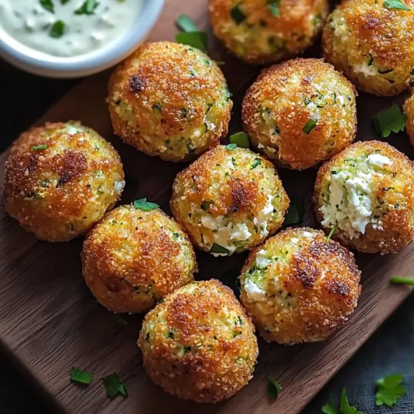 Knusprige Zucchini-Feta-Bällchen aus dem Ofen genießen!
