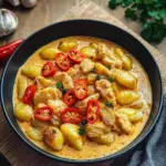 Paprika-Sahne-H&auml;hnchen mit Gnocchi