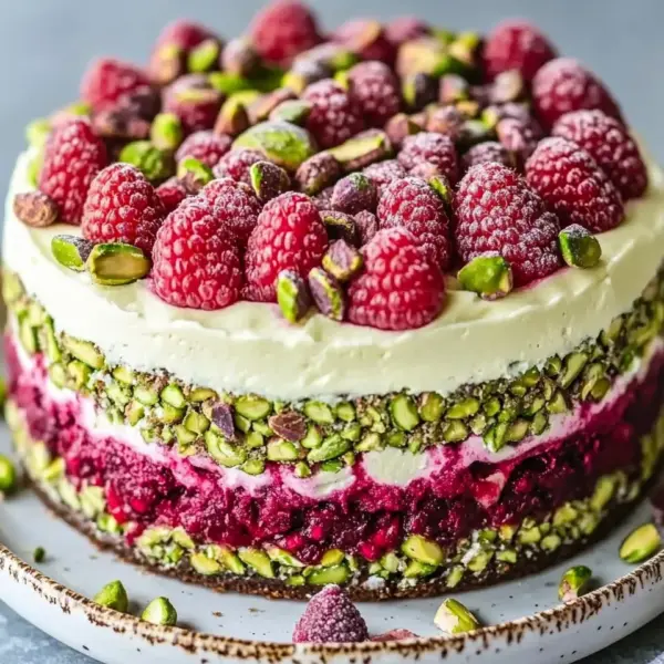 Pistazien-Himbeer-Torte mit Mascarpone-Creme