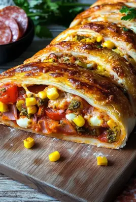Pizza-Strudel aus fertigem Pizzateig