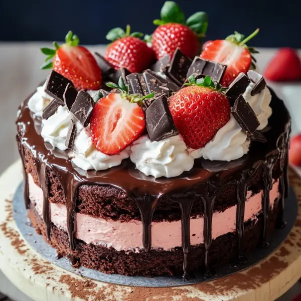 Saftige Erdbeer-Schoko-Torte