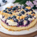 schneller Blaubeer-Quark-Kuchen mit Streuseln
