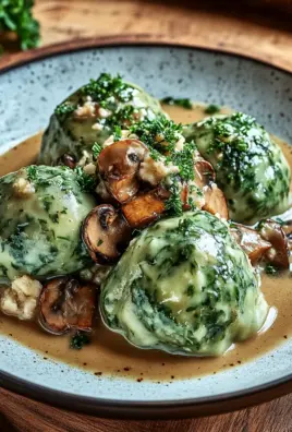 Spinat-Knödel mit Pilzragout 26 Spinat-Knödel mit Pilzragout