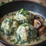 S&uuml;dtiroler Spinatkn&ouml;del mit Pilzrahm