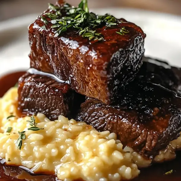 Tender Beef Brisket in Cola with Creamy Parmesan Risotto
