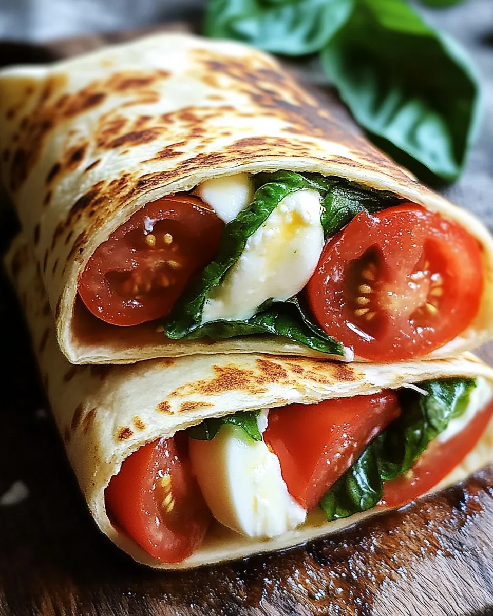Vegetarischer Wrap mit Tomate und Mozzarella 20 Vegetarischer
