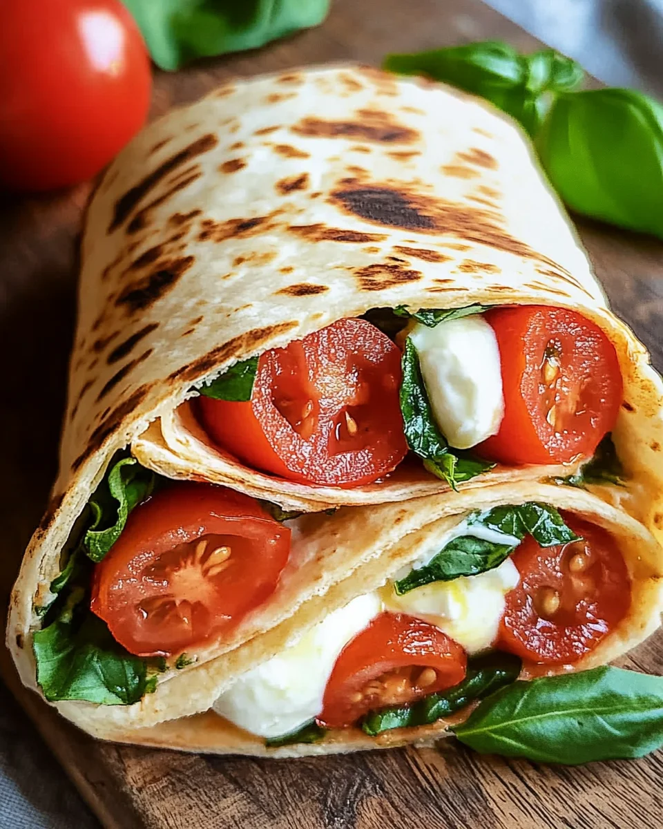Vegetarischer Wrap mit Tomate und Mozzarella 22 Vegetarischer Wrap mit Tomate und Mozzarella