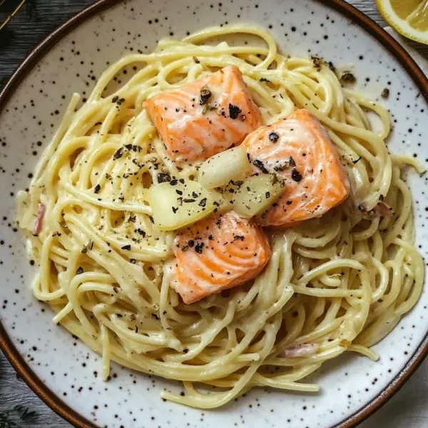 Zitronen Lachs Pasta