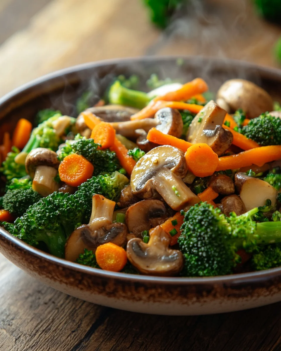 Champignon-Brokkoli-Karotten-Pfanne
