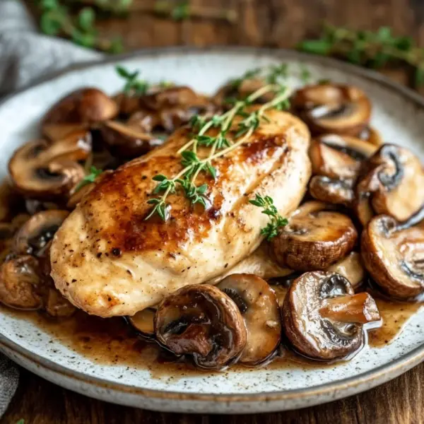 Cremiges Marsala-Hähnchen mit Balsamico Pilzen