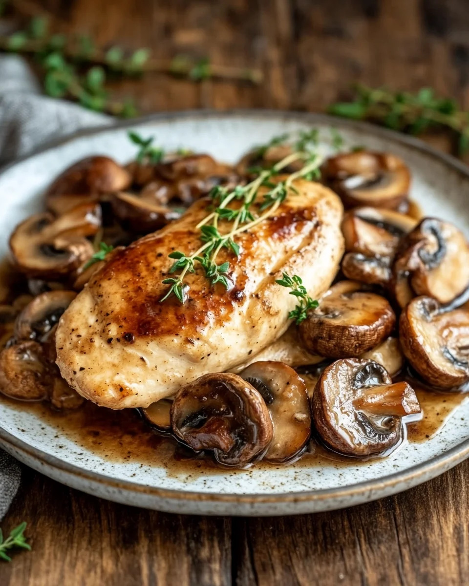 Cremiges Marsala-H&auml;hnchen mit Balsamico Pilzen