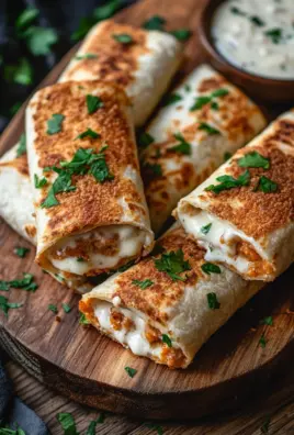Crispy Cheesy Garlic Chicken Wraps
