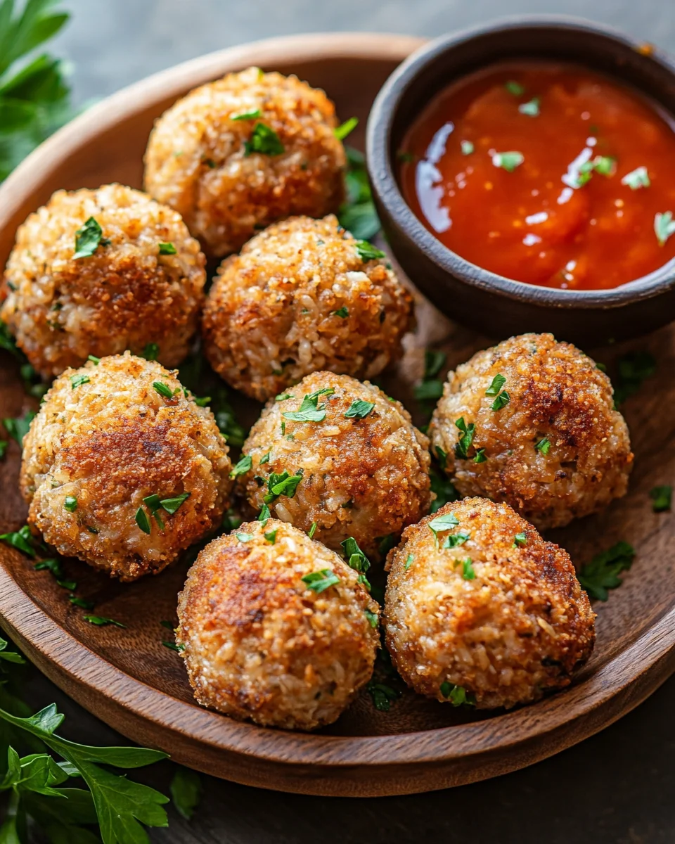 Crispy Rice Meatballs from the Air Fryer