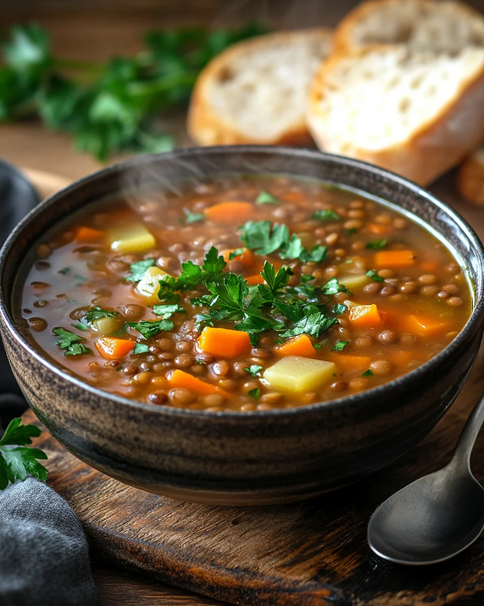 Einfache klassische Linsensuppe