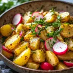 Einfaches Blechlachs Rezept mit gr&uuml;nen Bohnen und Kartoffeln